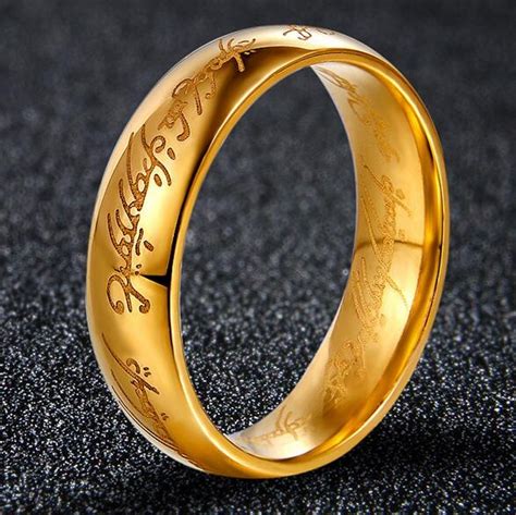 classic man ring hobbit lord rings super bright titanium ring gold