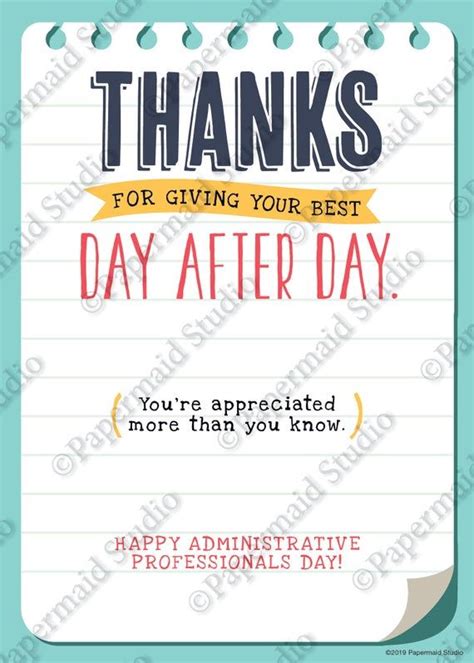 Administrative Professionals Day T Printable Employee Etsy Employee Thank You