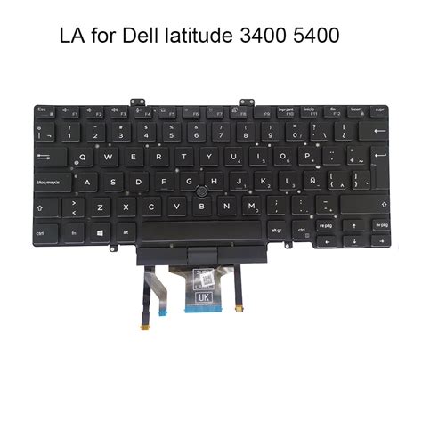 Latina retroiluminada trackpoint teclado España para Dell latitud 3400