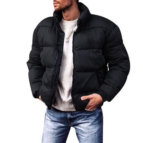 Men's Winter Coat Winter Jacket Puffer Jacket Cardigan Pocket Zipper ...