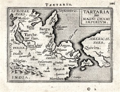 Antique map - Northeast Asia map Ortelius 1598 Tartaria sive Magni Chami Imperium