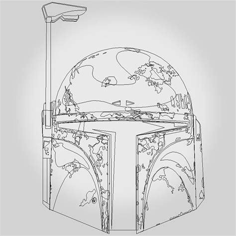 Boba Fett Helmet Sketch At Paintingvalley Explore Collection Of