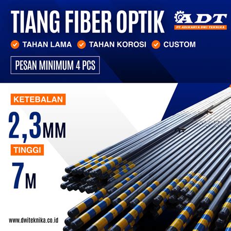 TIANG FO Fiber Optik Berkualitas 2 3mm 7meter Tiang Telkom Dan