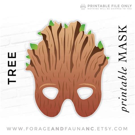 Tree Printable Mask Halloween Mask Printable Party Mask Make Believe