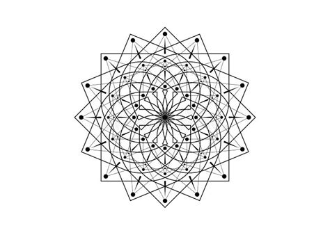 Fiore Nero Di Loto Mandala Seme Di Simbolo Di Vita Geometria Sacra