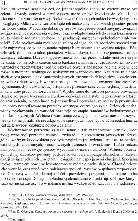 RODZINA JAKO ŚRODOWISKO WYCHOWANIA W WARTOŚCIACH PDF Free Download