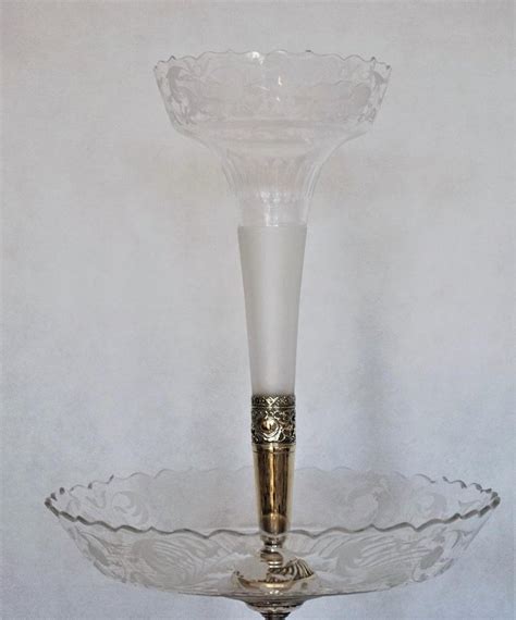 Victorian Handcut Crystal Silver Plate Epergne Centerpiece England 1880 1889 For Sale At