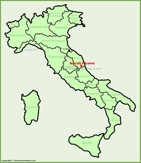 Ascoli Piceno location on the Italy map - Ontheworldmap.com