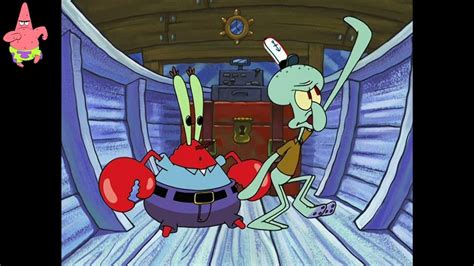 Squidward Spongebob Patrick And Mr Krabs Watching Wormy Doing