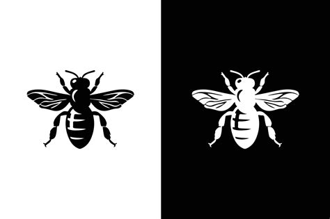 Black And White Bee Icon Honey Bee Simple Silhouette Flat Icon