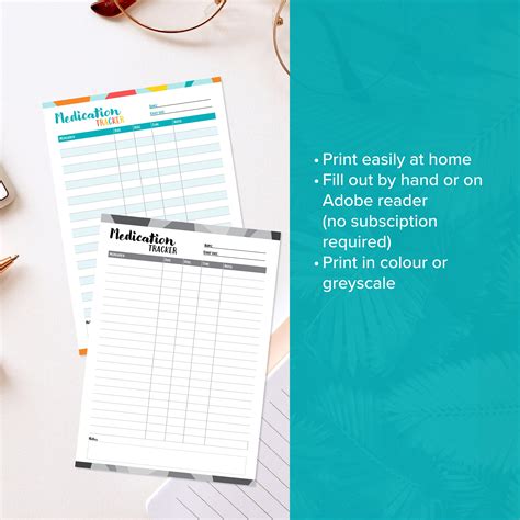 Medication Tracker, Medication Log, Medication List, Medicine Chart