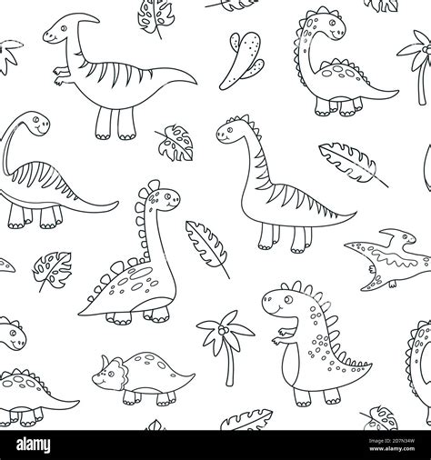 Cute Dinosaur Outline