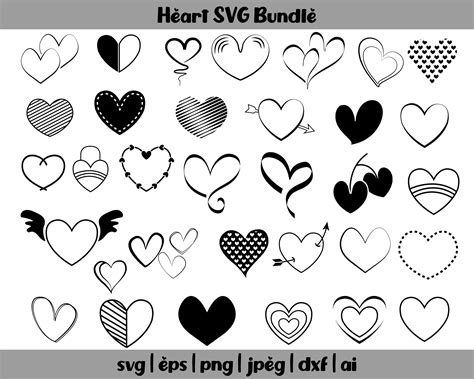 Heart Svg Bundle Hearts Svg Love Svg Valentine Days Svg Heart Cut