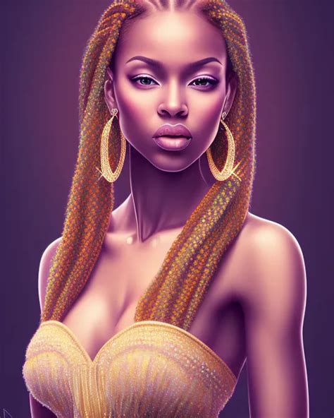 Gorgeous African American Woman Exotic Ai Photo Generator Starryai