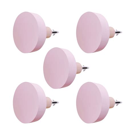 5 Ganchos Bola Pendurador Cabide Rosa Bebê Boho Rosê Nude rosa MadeiraMadeira
