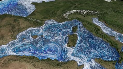 Months Of Water Flow In The Mediterranean Sea And The Atlantic Ocean