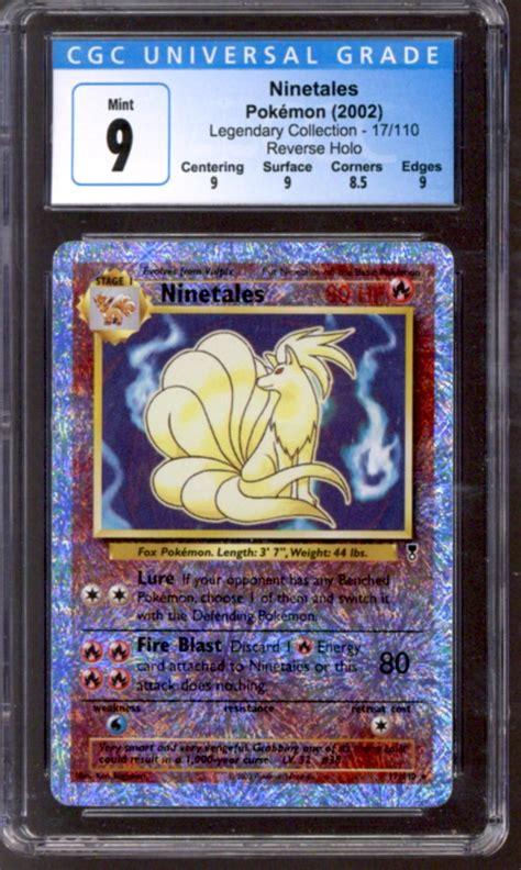 Pokemon Legendary Collection Reverse Holo Foil Ninetales 17 110 CGC 9