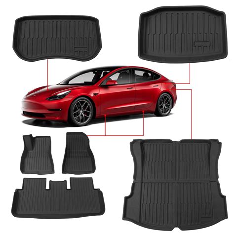 Buy Kingna Fit 2021-2022 Tesla Model 3 Cargo Liners Storage Frunk Mat All Weather Front Trunk ...