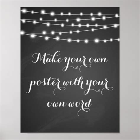 Template Chalkboard Make Your Own Poster Print Zazzle