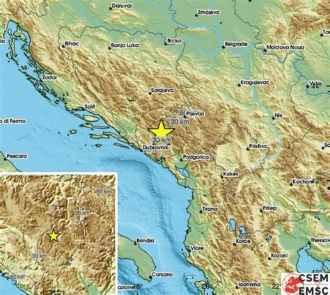 Potres Magnitude 3 0 Pogodio Crnu Goru Osjetio Se I U Hercegovini