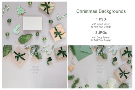 Christmas Postcard Mockup And Backgrounds Copy 2190283