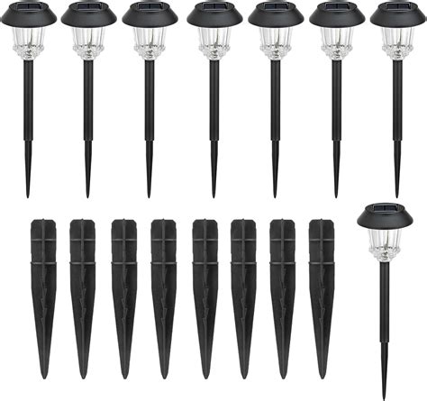 BEAU JARDIN 8 Pack Solar Pathway Lights Outdoor And 8 Pcs Plastic