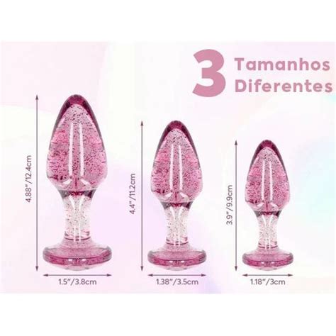 Kit Plug Anal Em Silicone Transparente Rosa Intense Sexshop