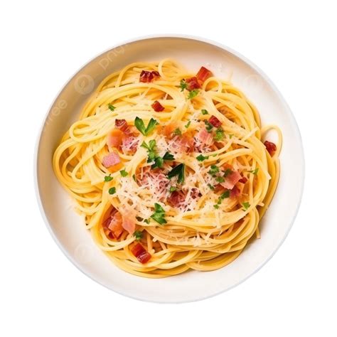 Spaghetti Carbonara Delicious Creamy Transparent Background Food