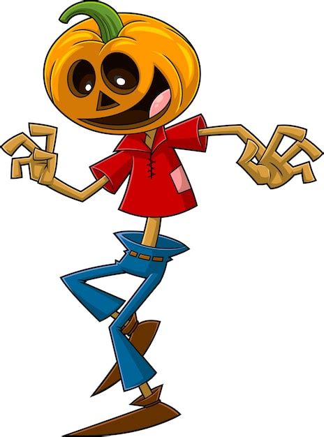 Feliz Jack O Lantern Personaje De Dibujos Animados Bailando Vector