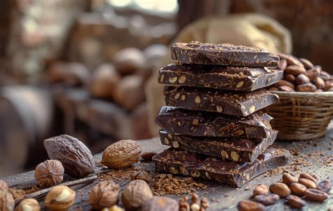 chocolate nuts stock  images  backgrounds