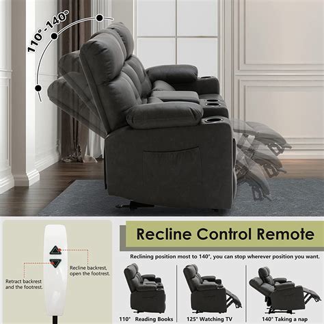 Dual Power Loveseat Recliner with Heat, Massage, Lumbar Support ...