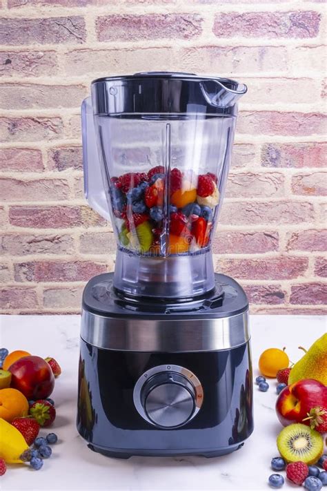 Preparing Fresh Fruit Smoothie in Blender Stock Image - Image of ...