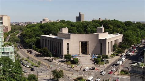 Aerial Of Brooklyn Library Near Prospect Park Stock Footage Sbv