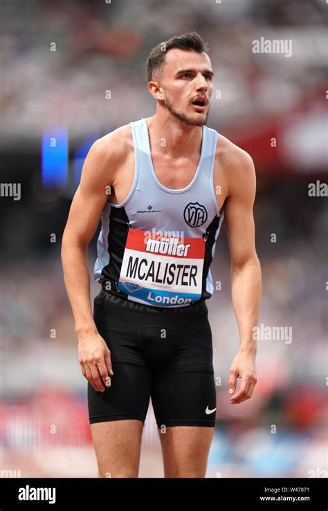 Great Britain's Chris McAlister reacts after the Men's 400m Hurdles ...