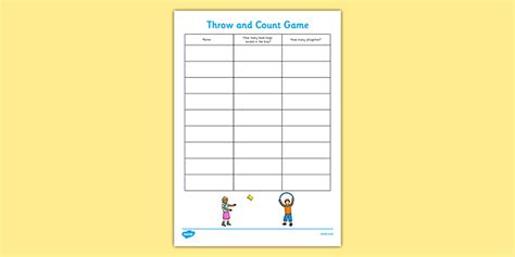 throw  count game score sheet teacher  twinkl