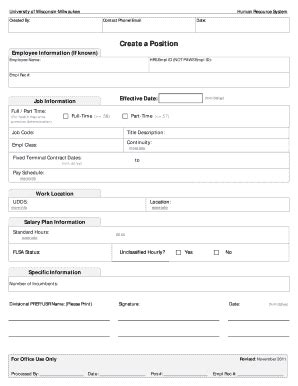 Fillable Online Www4 Uwm Form UW Milwaukee Fax Email Print PdfFiller