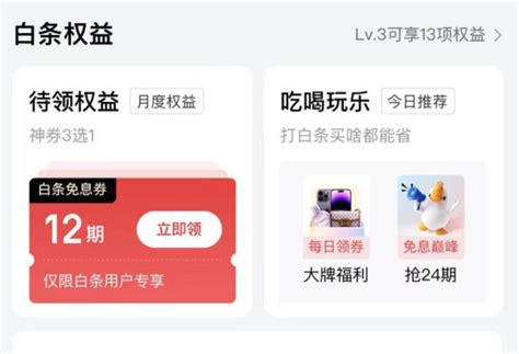 支付京东金融 白条权益 领白条支付红包 什么值得买