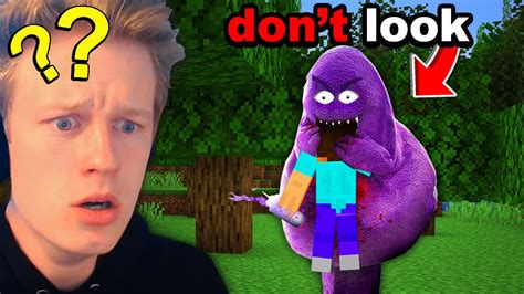 Fooling My Friend With Grimace Shake Mod In Minecraft Youtube