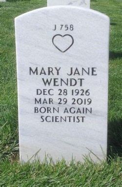 Mary Jane Bennett Wendt 1926 2019 Memorial Find A Grave