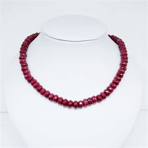 Classic Vintage Natural Stone Jewelry Simply Deep Red Rubies Beaded ...