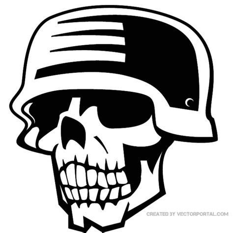 Calavera Con Casco De Soldado Ai Royalty Free Stock Svg Vector