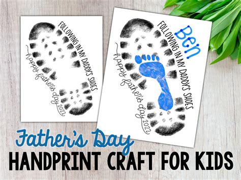 Fathers Day Footprint DIY Craft Following In My Daddys Shoes Digital