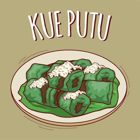 Premium Vector Kue Putu Illustration Indonesian Food With Cartoon Style