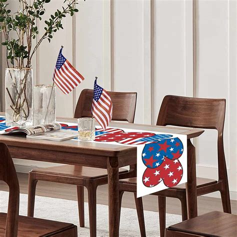 Hanzidakd Decorative Table Banner Independence Day Table Runner Holiday