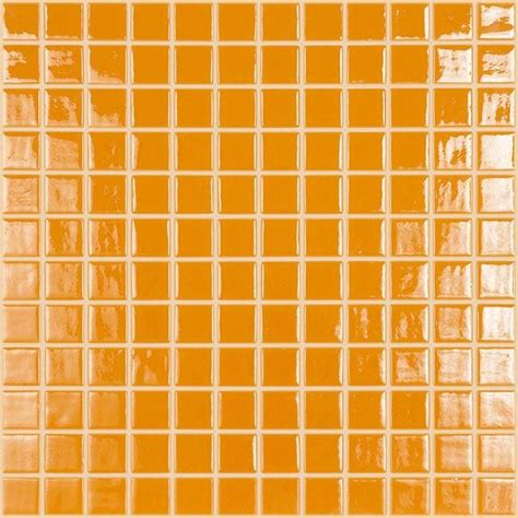 MTOD0046 Classic 1X1 Stacked Squares Orange Glossy Glass Mosaic Tile