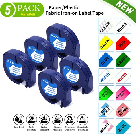 Pack Compatible Dymo Letratag Label Tape Refill Mm X M Plastic