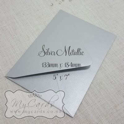 Silver Metallic Envelopes 5x7 Diamond Flap