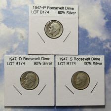 1947 D Roosevelt Silver Dime Coin Value Prices Photos Info