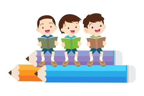 Premium Vector | Happy Children reading book Back to School Concept ...