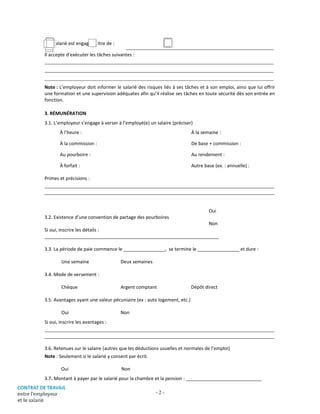 Contrat De Travail PDF